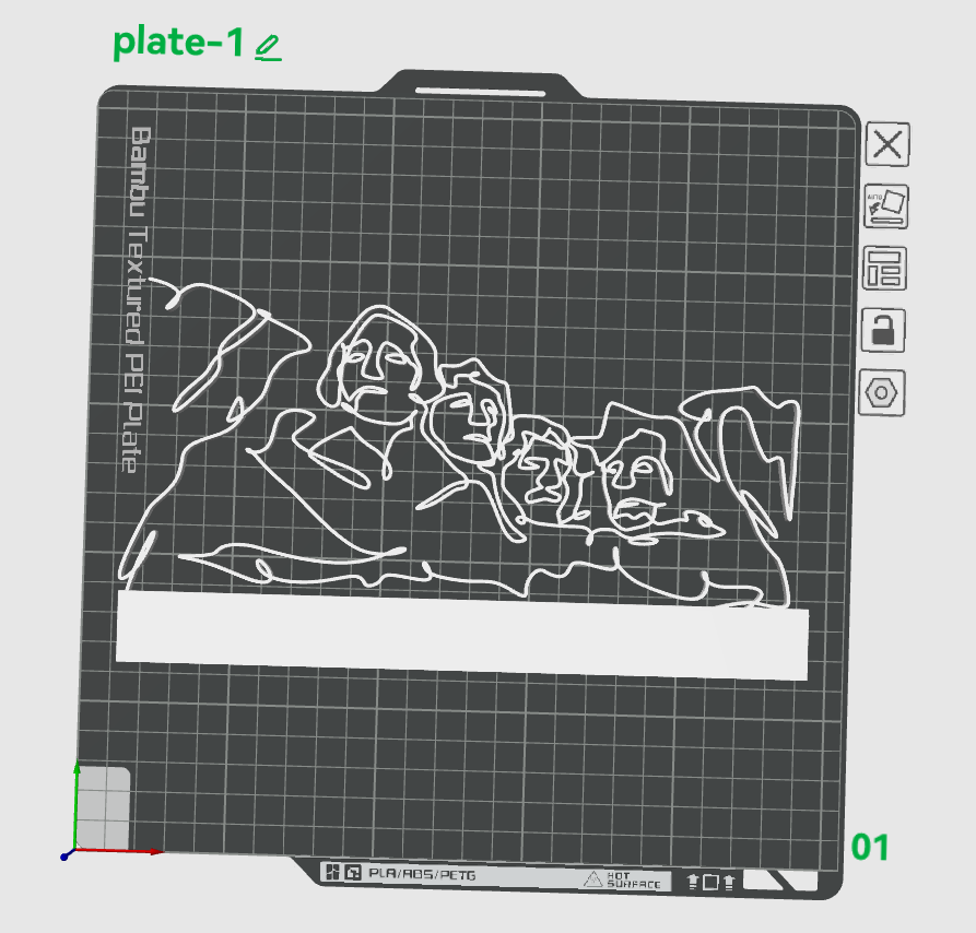 Mount Rushmore Linear Design with Stand