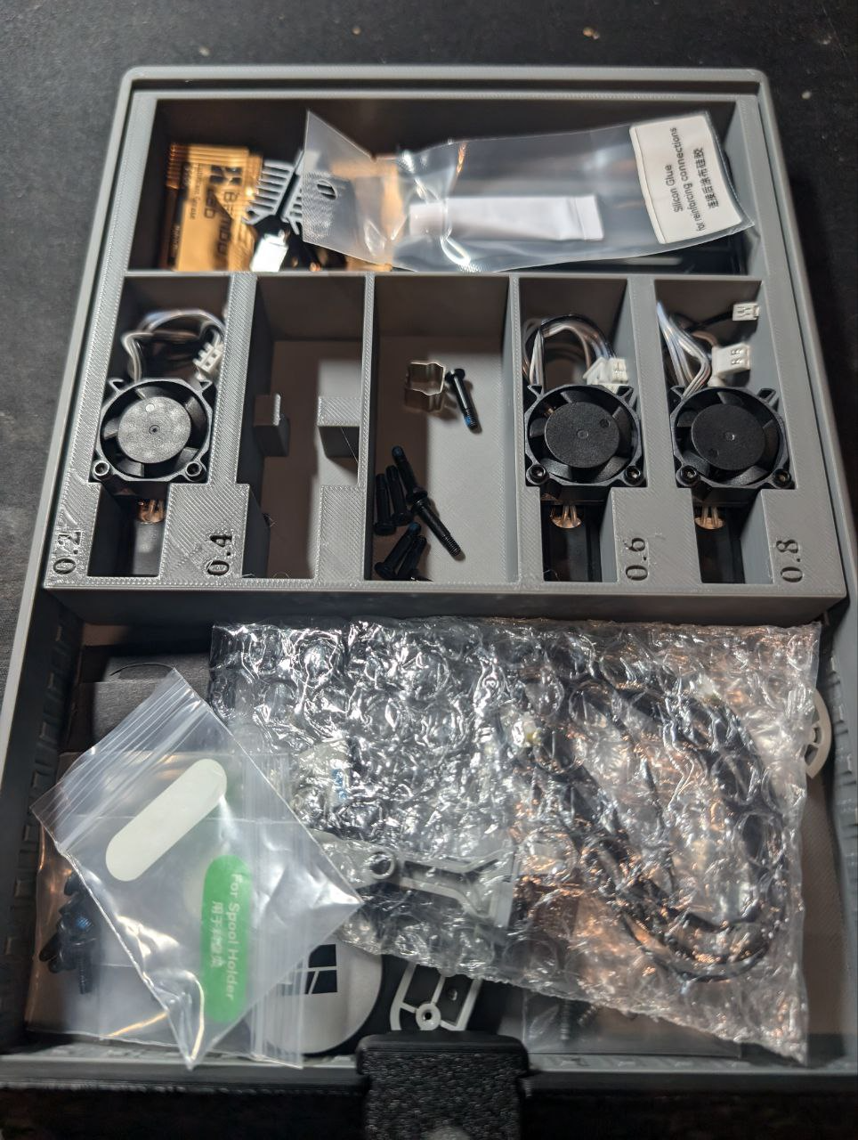 4 hotend insert for AMS Riser v2 drawer