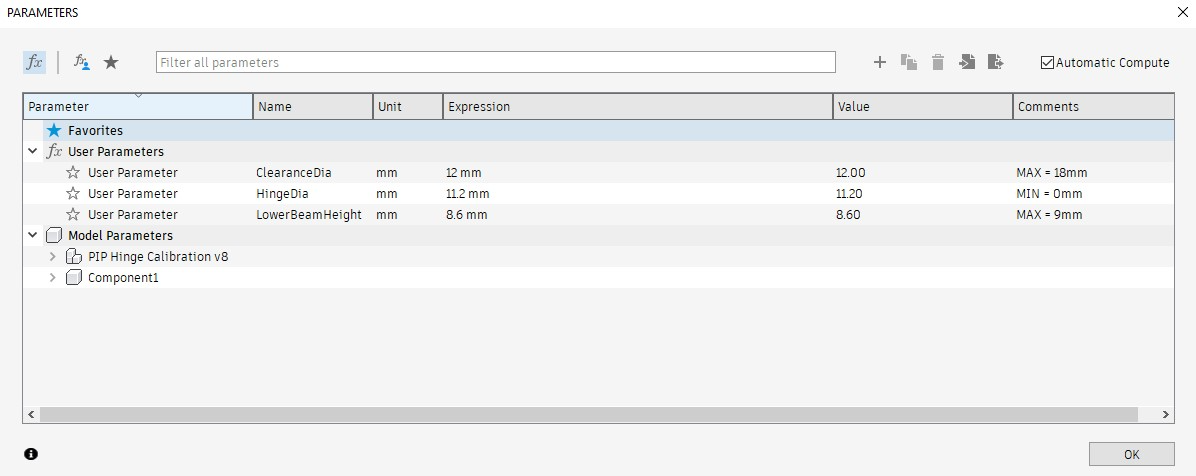 Parametric Print In Place Calibration Tool