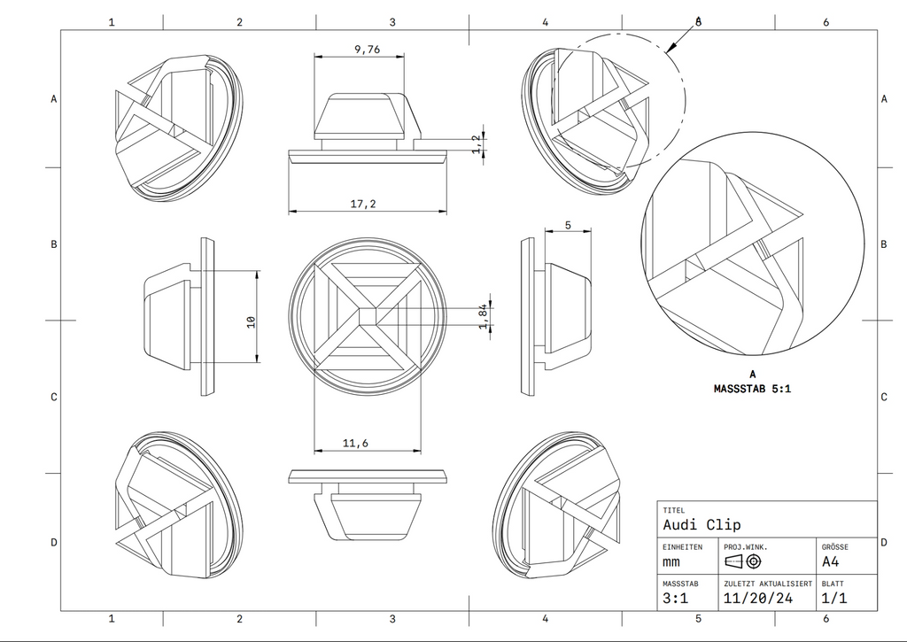Audi 80 b4 Bumper clip