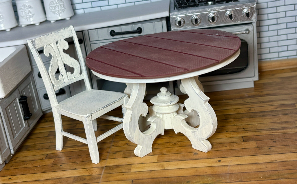 Dollhouse Scale 1:12 Kitchen Table and Chair