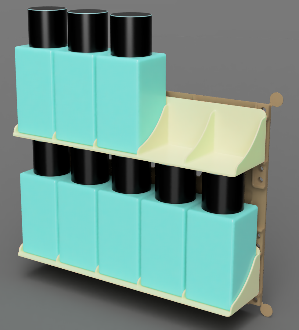 Tamiya 23ml, AlphaAir 74ml and Pro Acryl 22ml Holders for My Modular Paint Rack