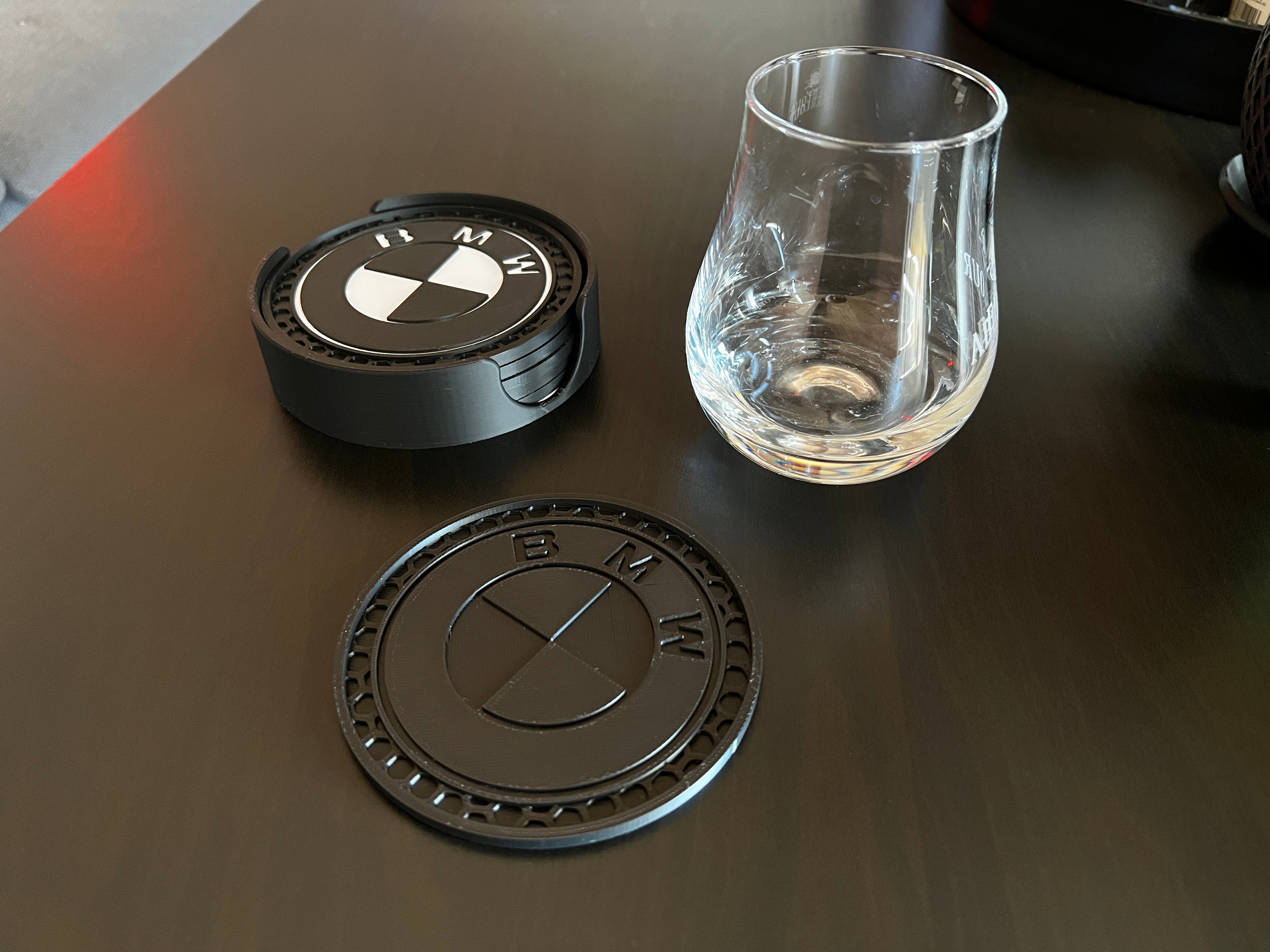 BMW Themed Coaster & Holder set