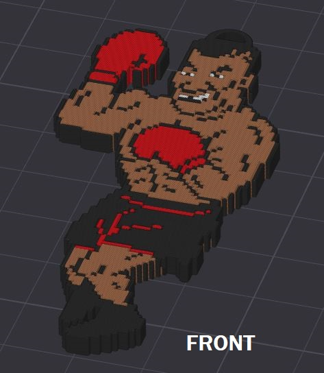 Mike Tyson Punchout pixel keychain with buns out