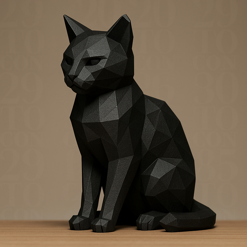 Modern Geometric Low Poly Cat Kitten