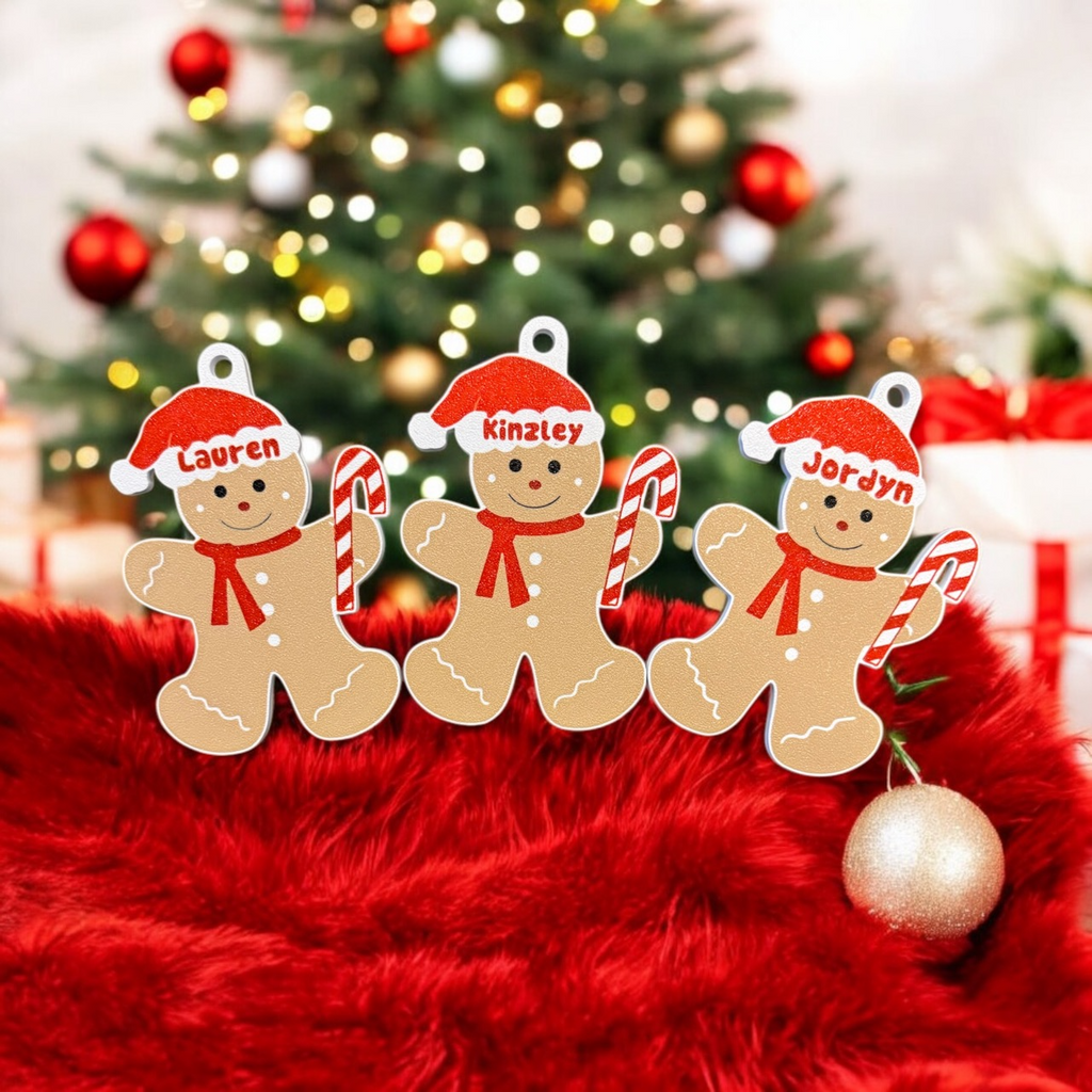Customizable Gingerbread people ornaments