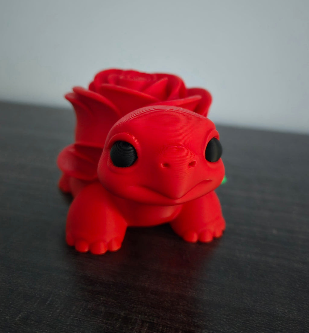 Rose Shell Turtle – Cute Floral Turtle Figurine