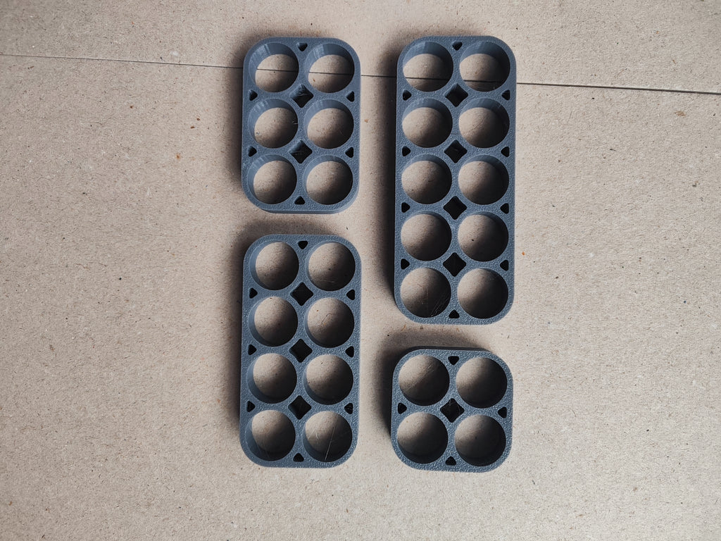 18650 Cells Double Row Holder Set | Wire Channels