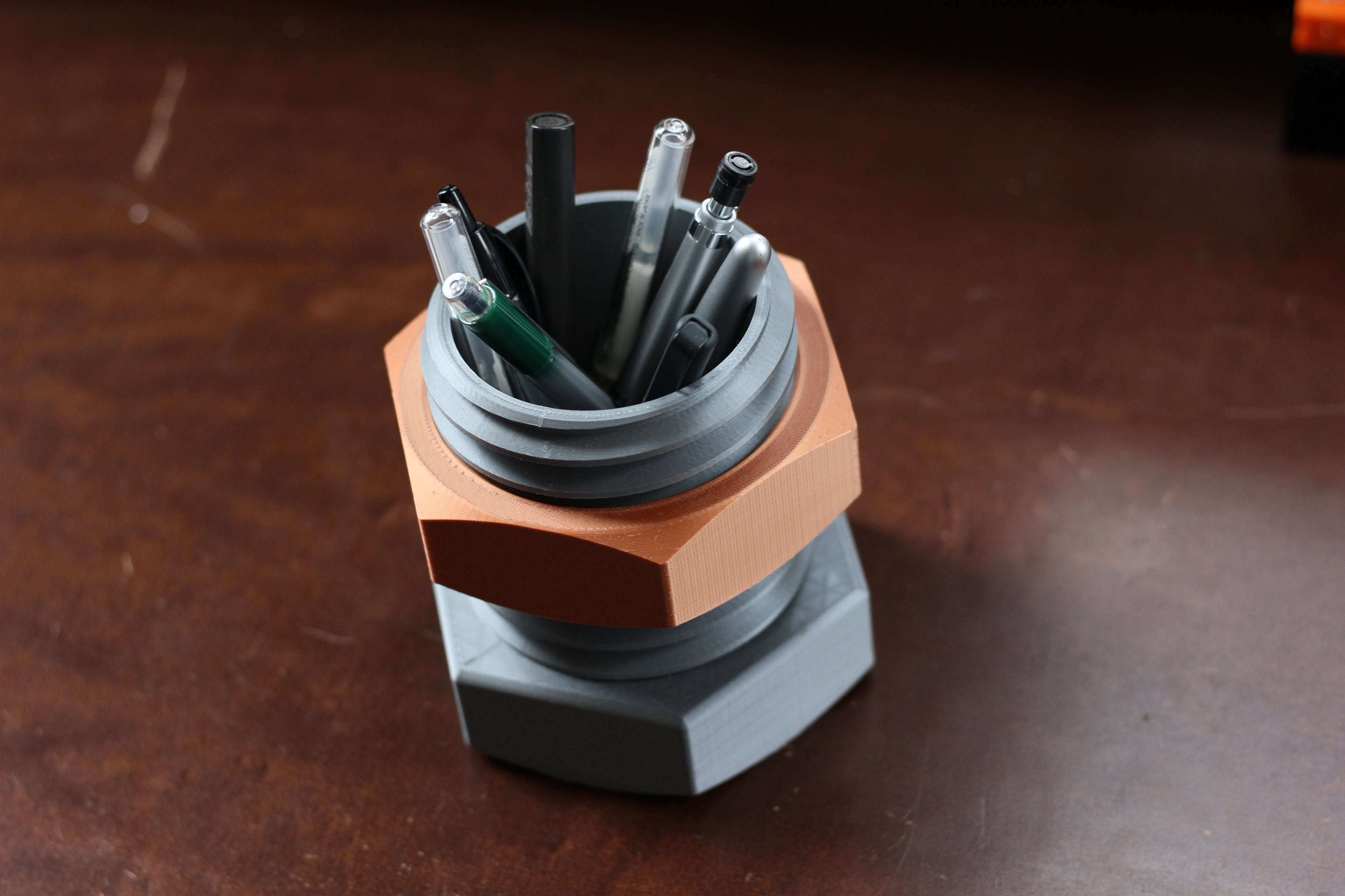 Nut & bolt pencil organizer