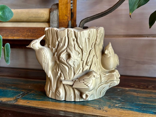 The Feathered Forest Log Planter