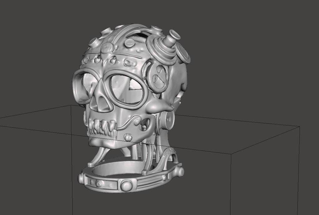 Steampunk Skull - LED tea light holder