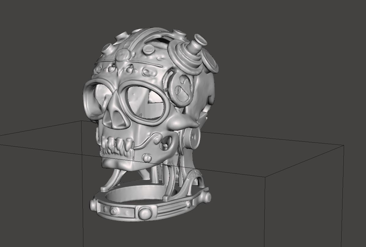 Steampunk Skull - LED tea light holder