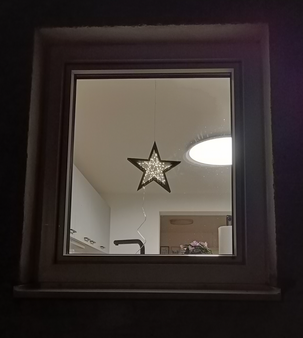 Christmas star with fairy lights