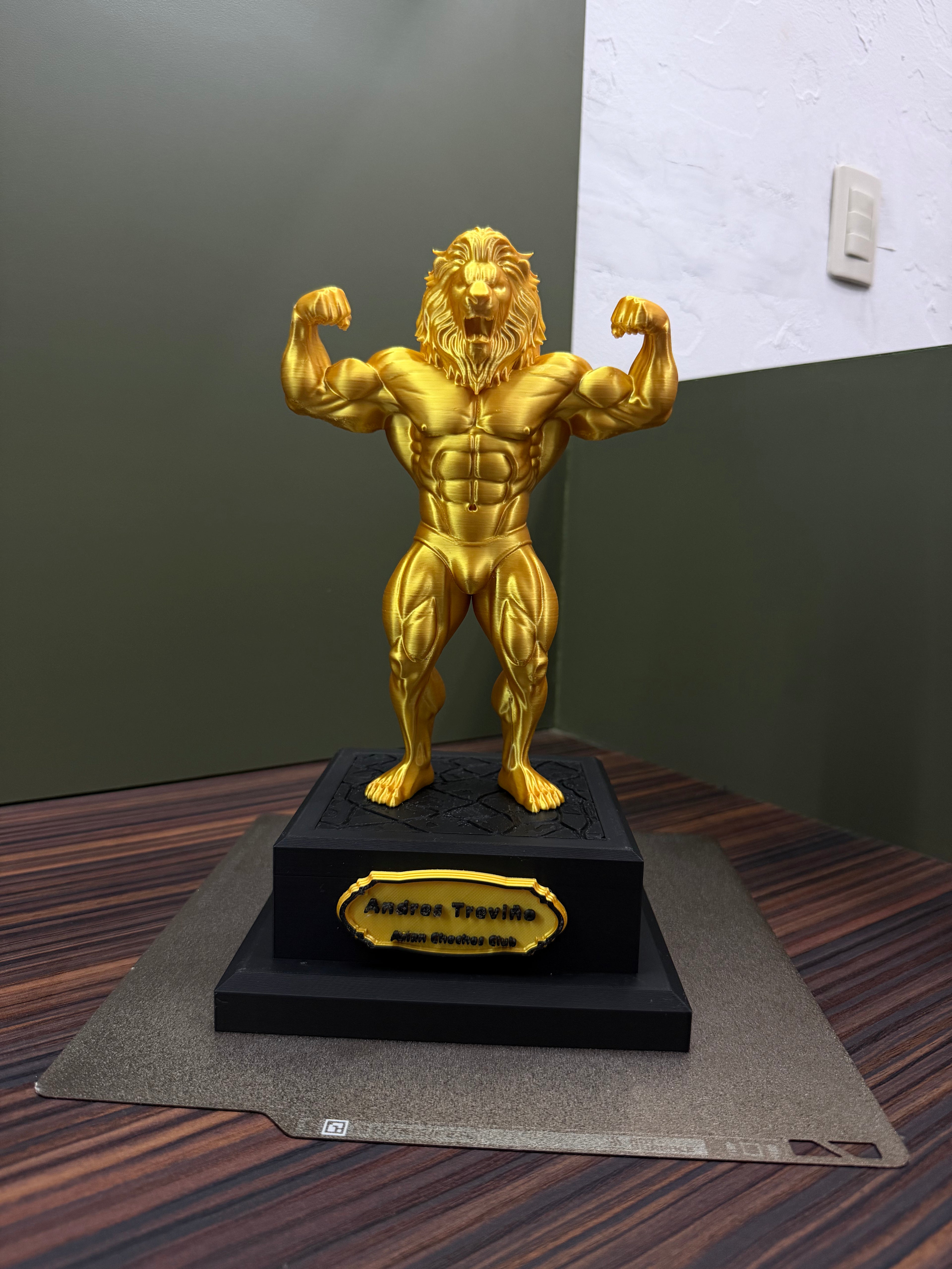 Gym lion throphy