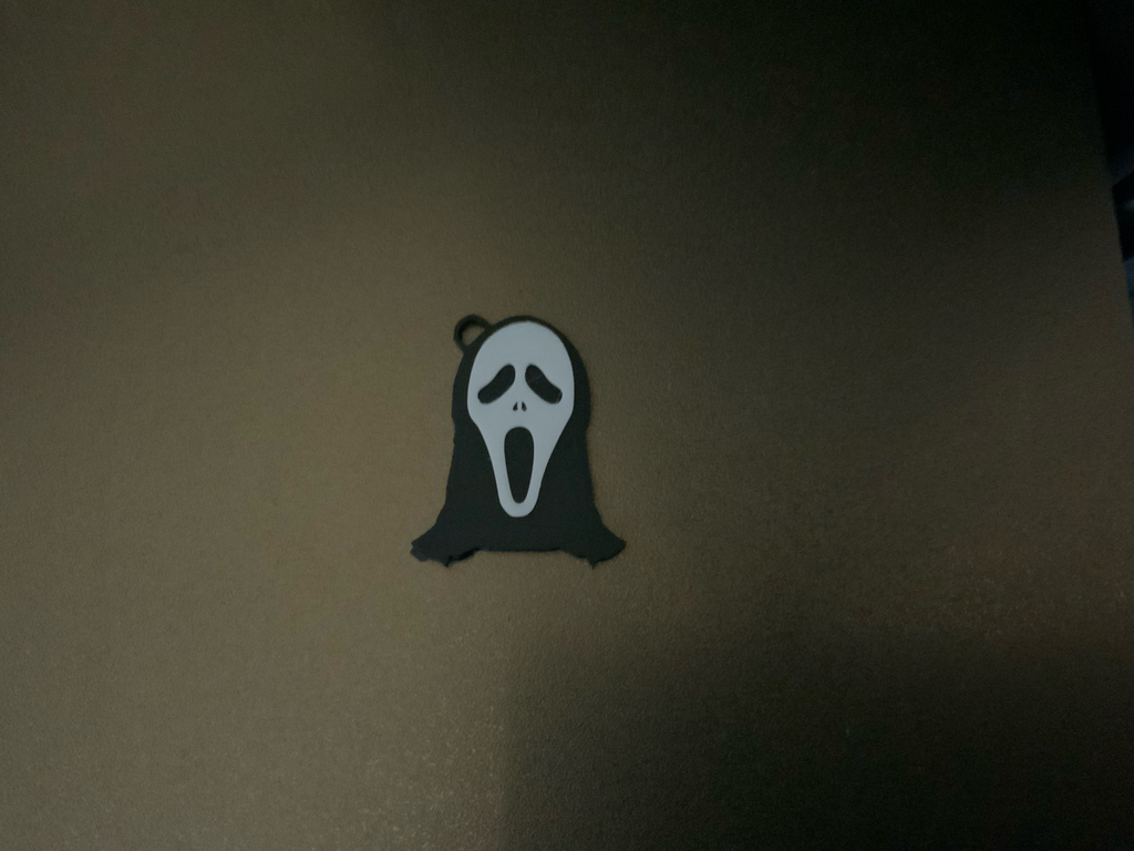 scream 1 color change , print face up keychain