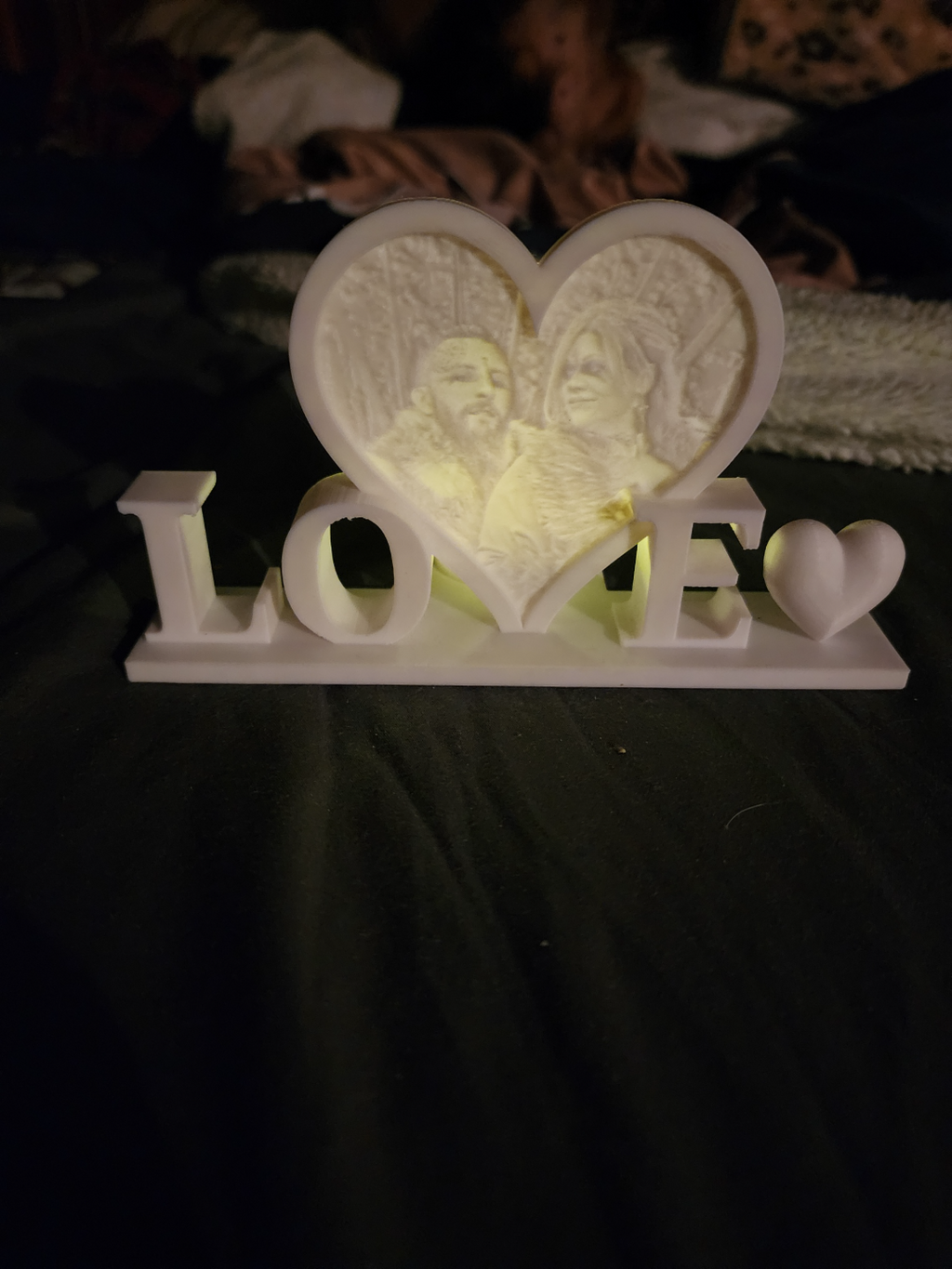Valentines Love Lithophane tea light ornament REMIX