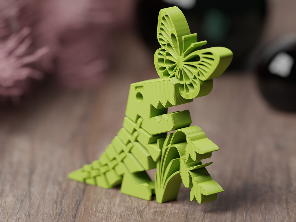 Flexi Rex Dino Spring Flower Print in Place