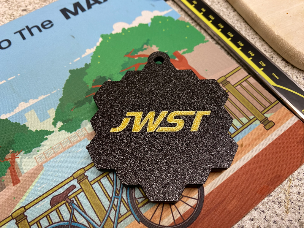 Multicolor JWST/James Webb keychain with logo