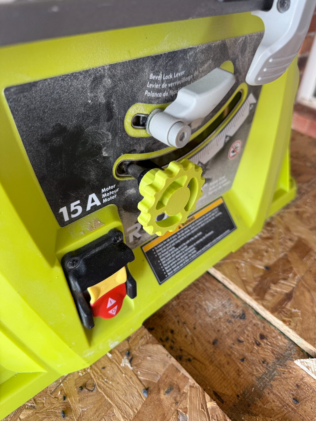RYOBI TABLE SAW BLADE HEIGHT ADJUST KNOB 100 FILL