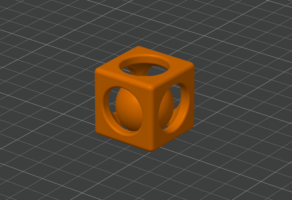Cube with a ball inside