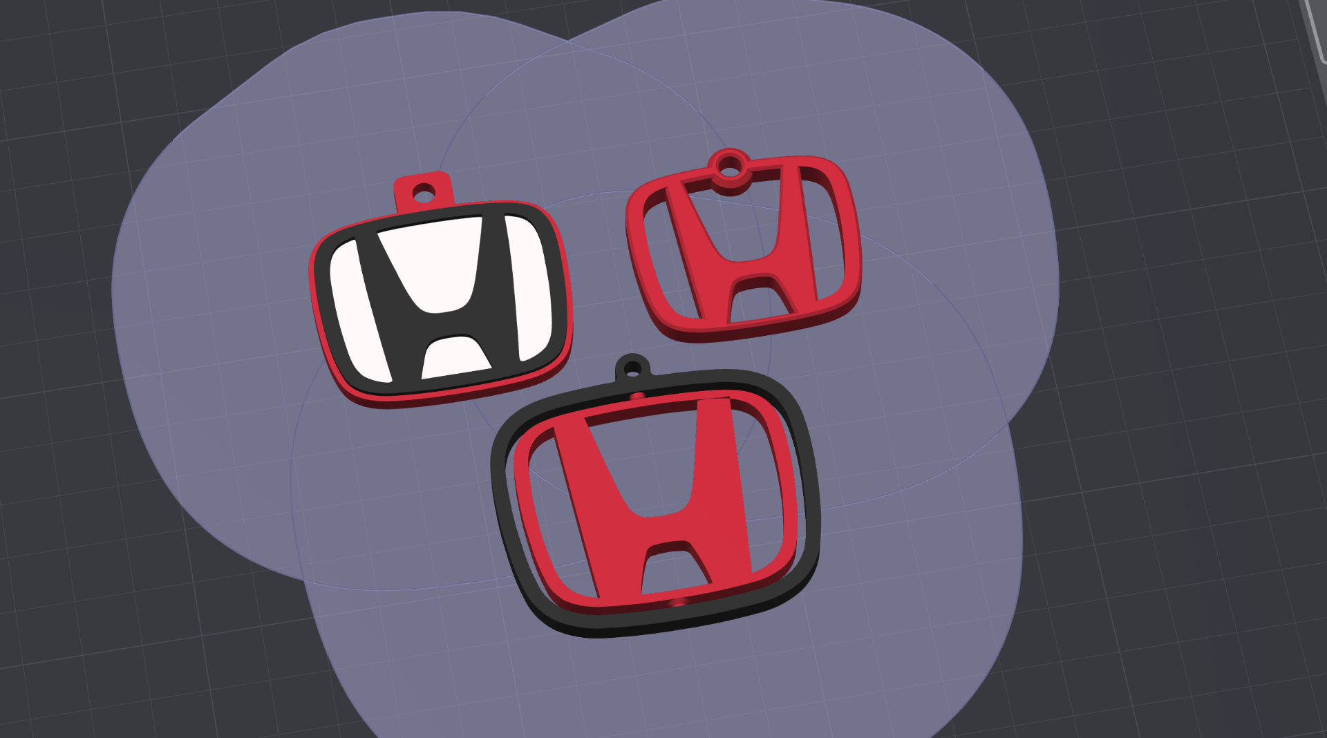 Honda Swivel Keyring set - Portachiavi Honda