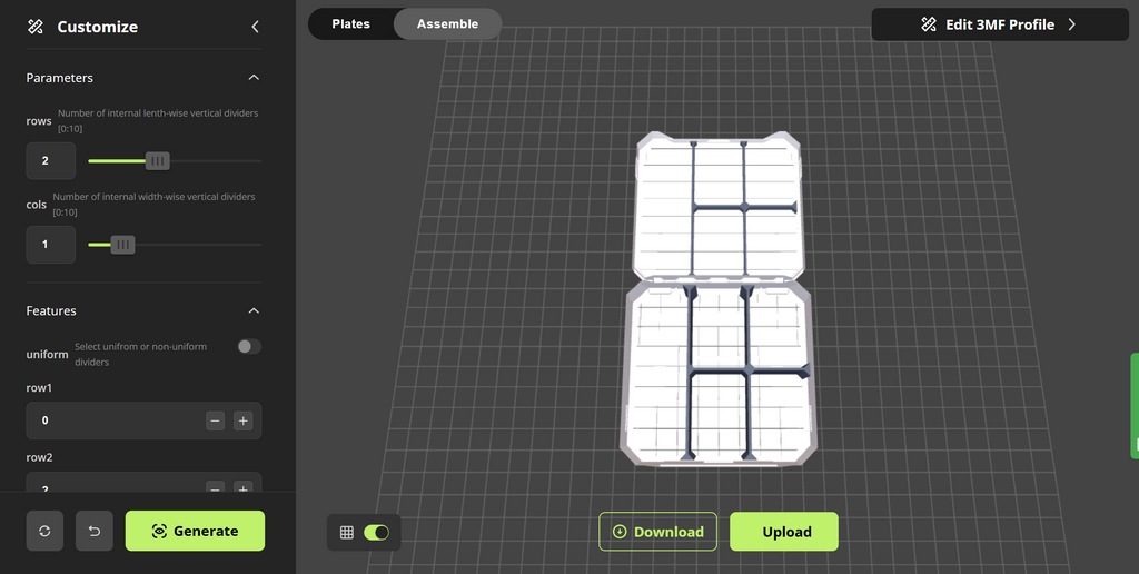 Configurable Clamshell Parts Box