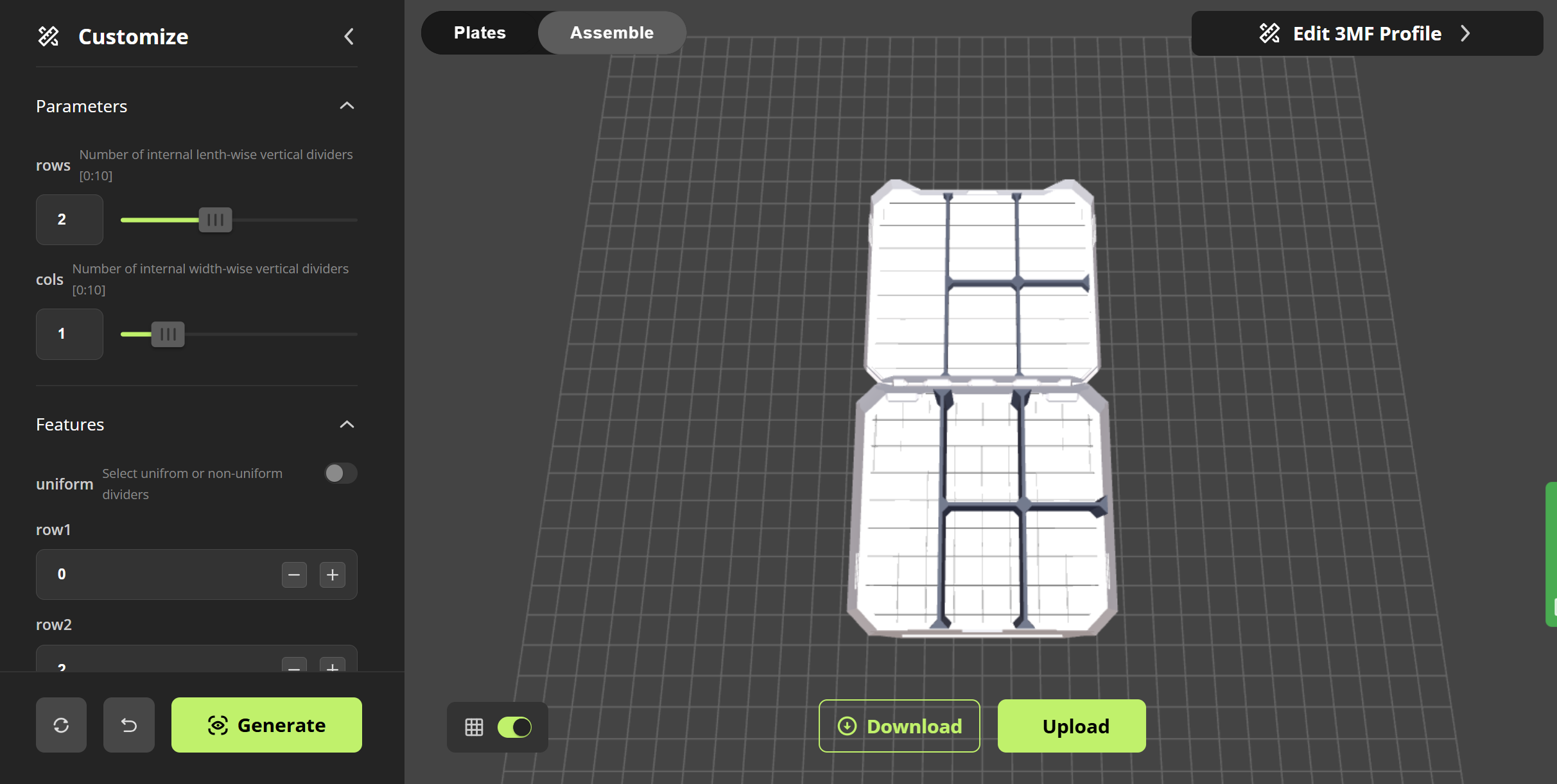 Configurable Clamshell Parts Box