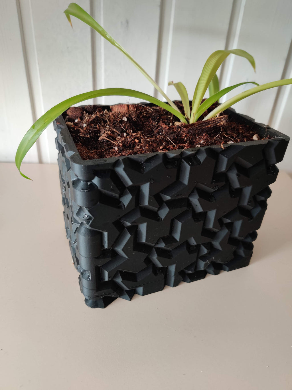 Rectangular einstein tile planter with drainage