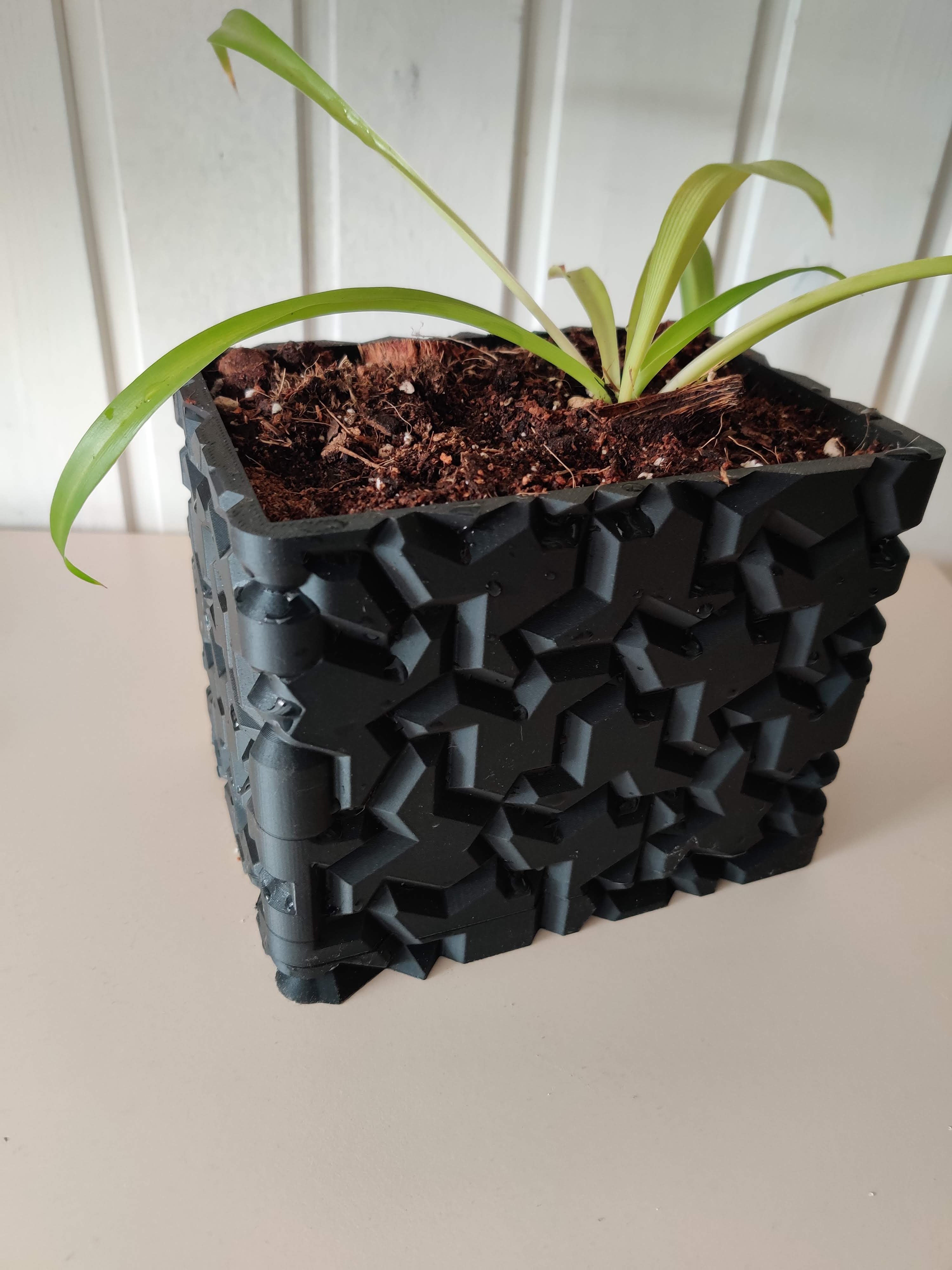 Rectangular einstein tile planter with drainage
