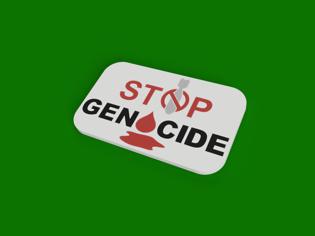 STOP GENOCIDE badge