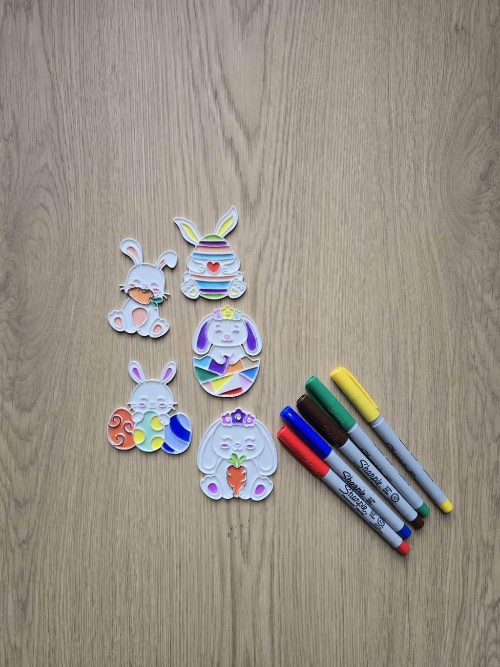 Cute Easter Bunny Egg Coloring Set Sharpie Gift