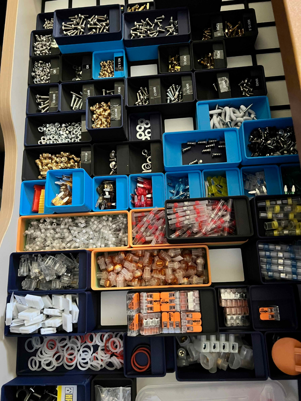 Gridfinity bins with scoop for IKEA Alex drawers