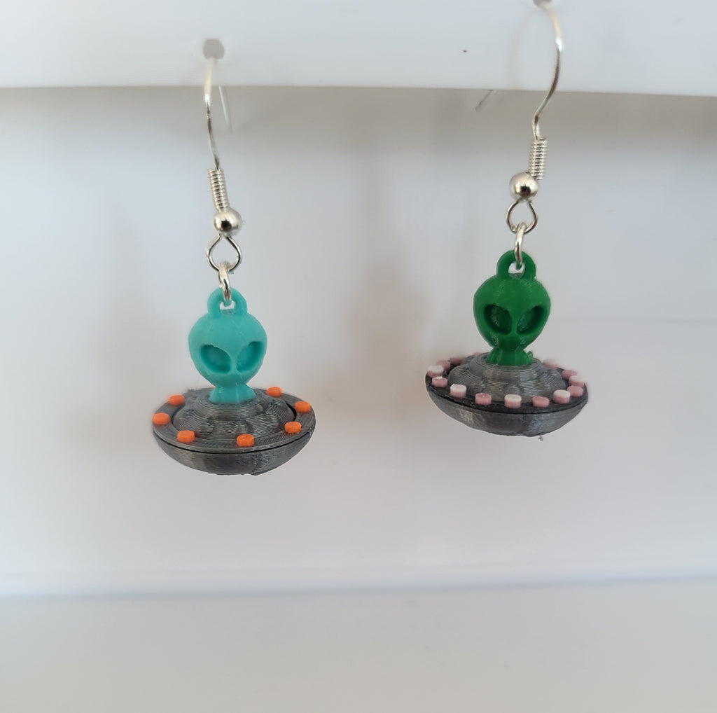 alien ufo earrings and keyring
