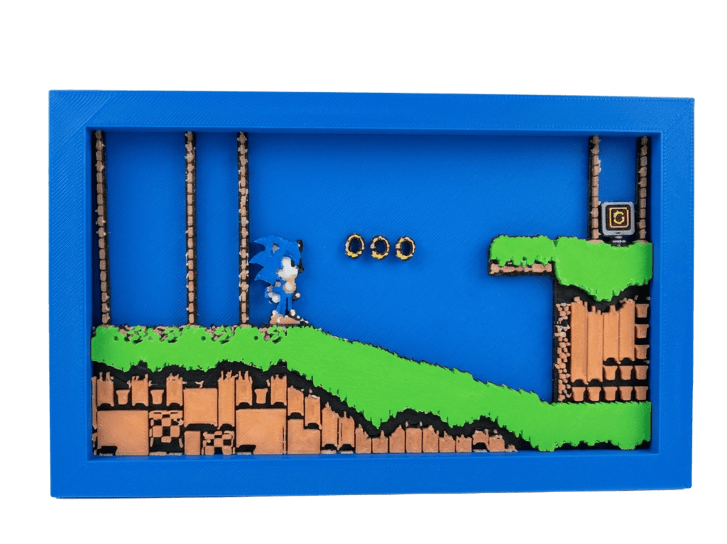 Sonic cuadro 3D