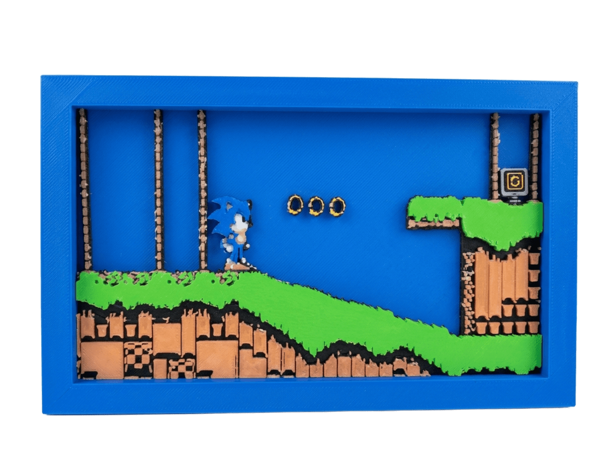 Sonic cuadro 3D
