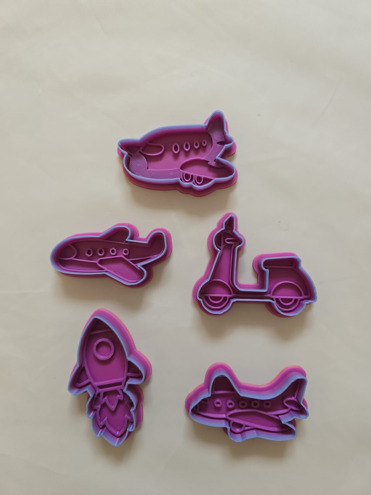 Vehicle Set 3 Cute Cookie Cutter Playdoh Clay Fun
