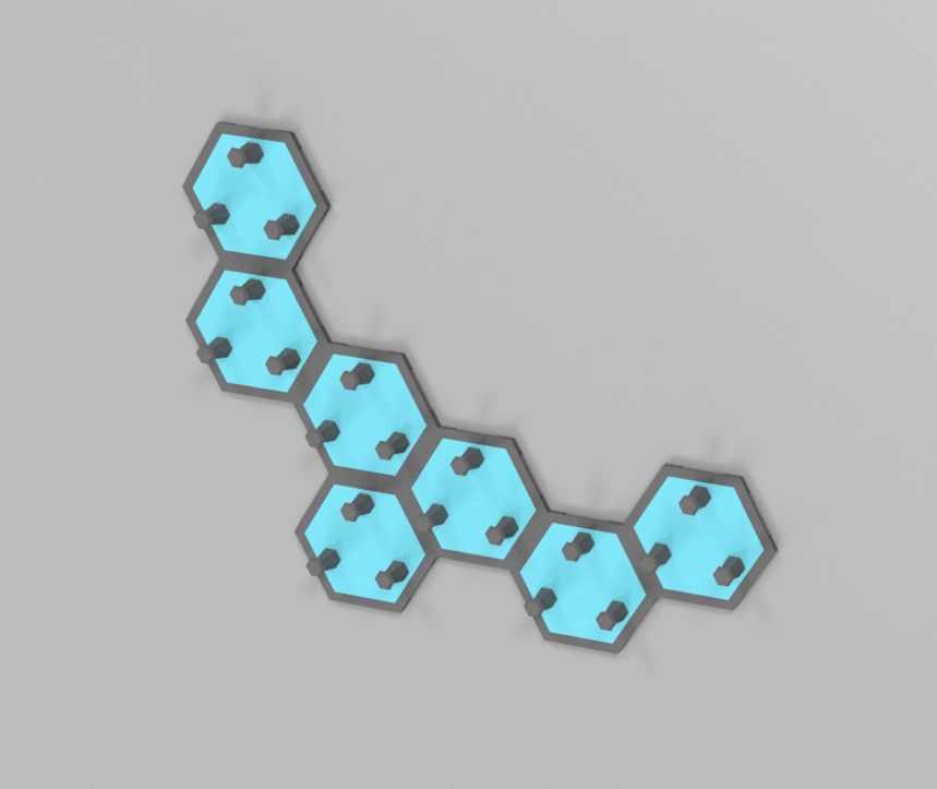 Modular coat rack - hexagonal panels, 100% printed