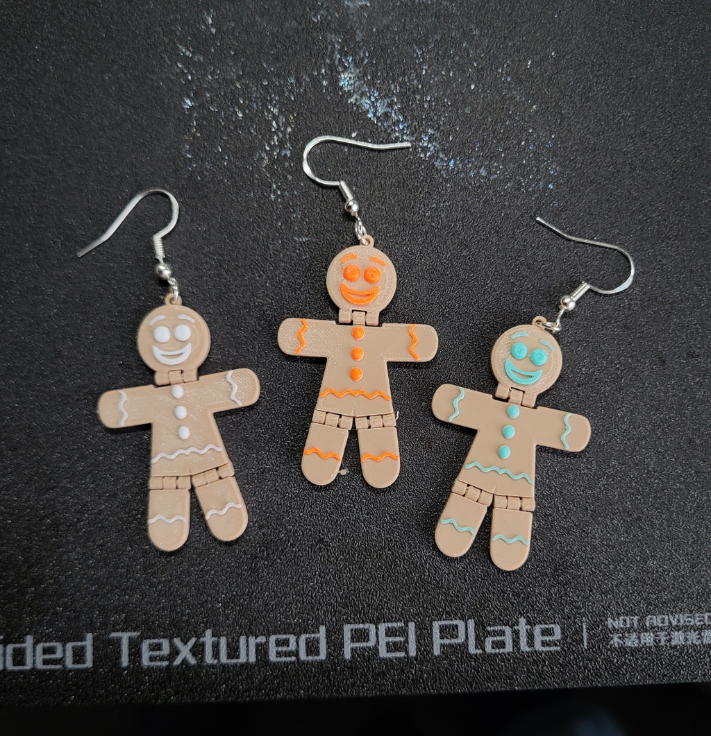 gingerbread man earring movable