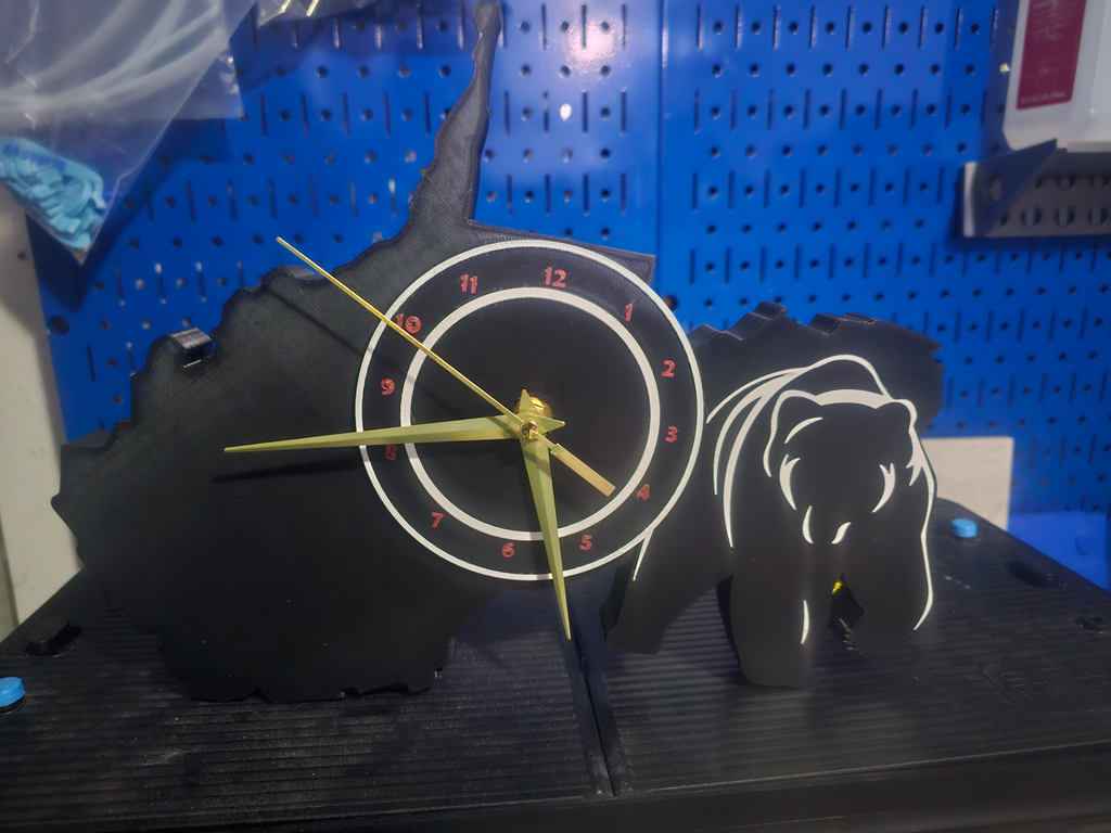 West Virginia State Clock with Black Bear