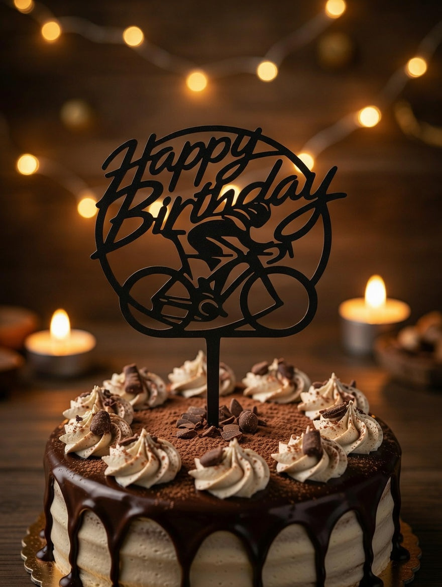 Bicycle Cake Topper - Happy Birthday Cyclist
