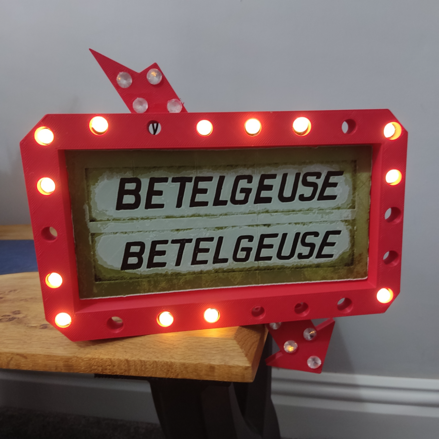 Beetlegeuse sign inc. Hueforge inset