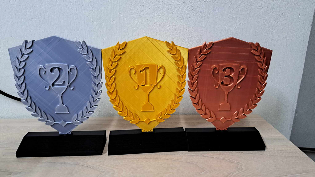 Trophy awards first second third place