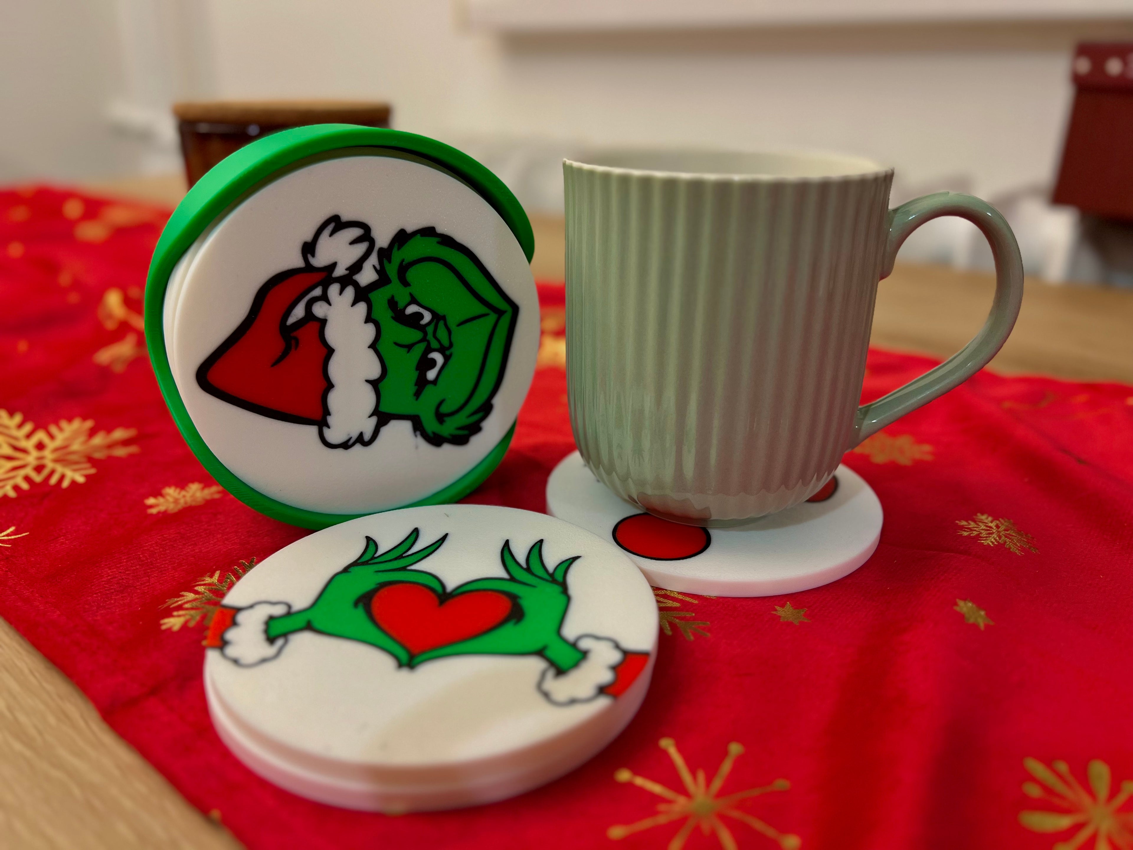 Grinch - Christmas Coaster Set