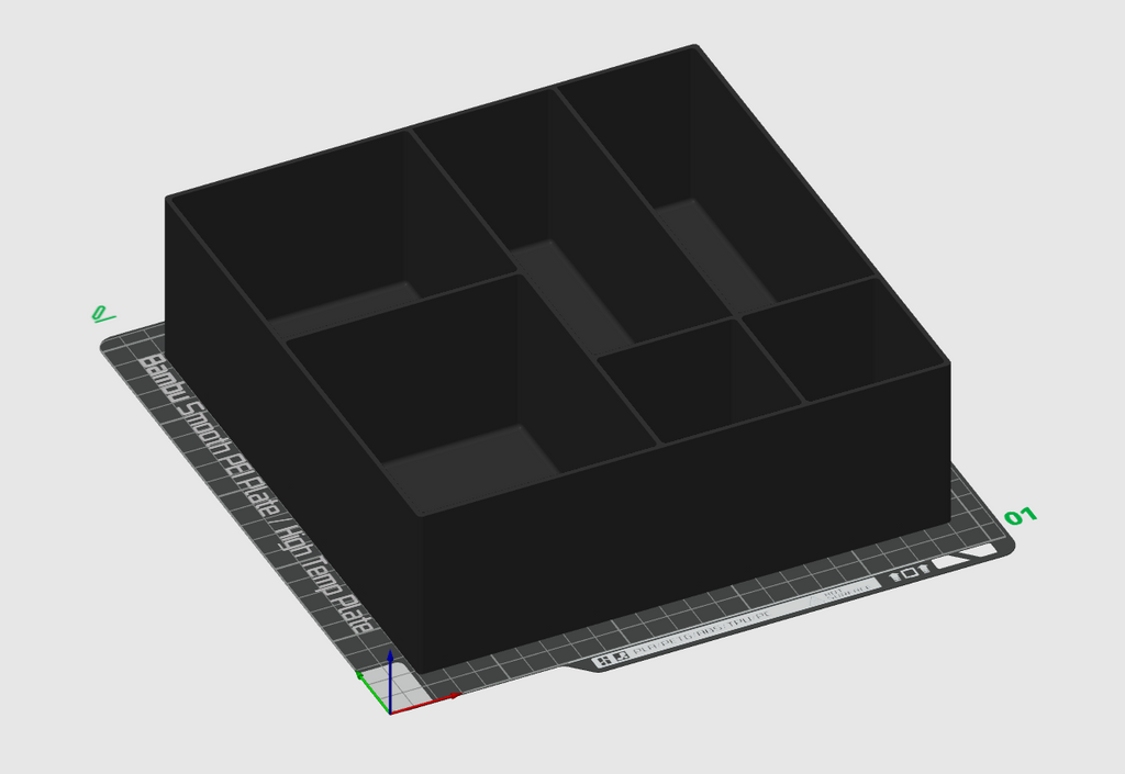 Storage box with partitions