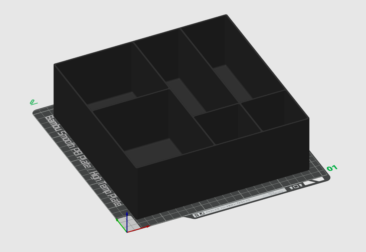 Storage box with partitions