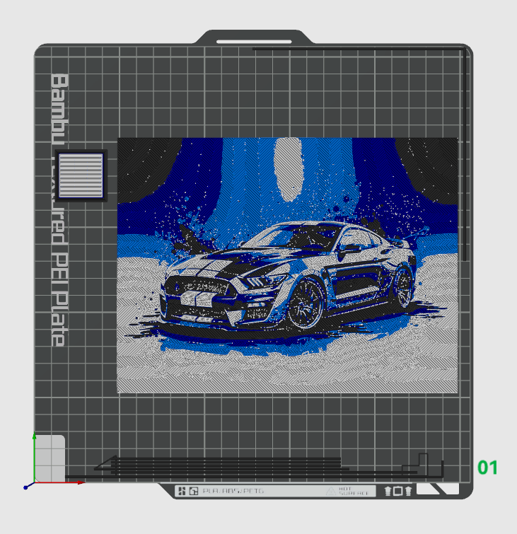 Hueforge Fan Art - Movie Car Series - Ford Mustang Shelby GT500 - Need For Speed and others