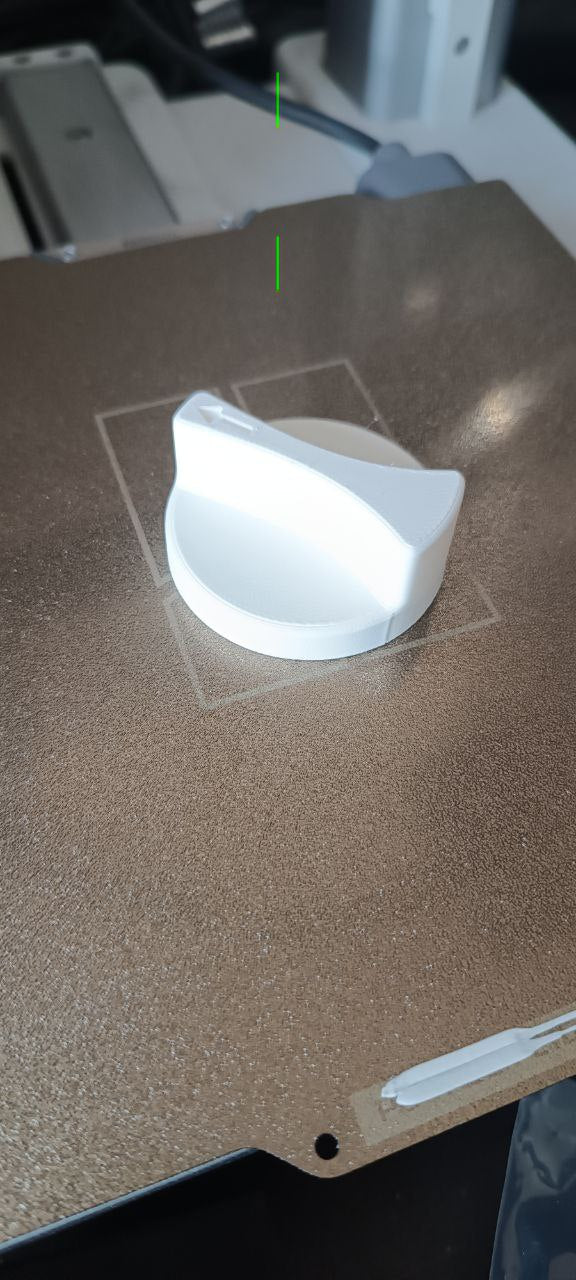 Stove knob, with arrow, 6mm D shaft
