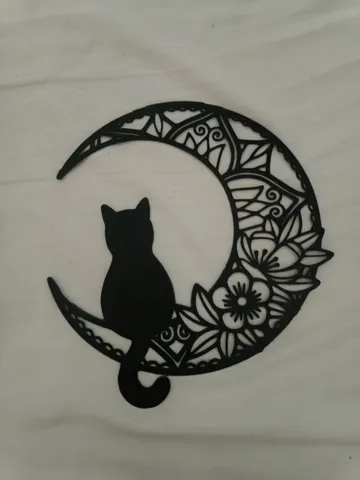 Black Cat And Moon Wall Art