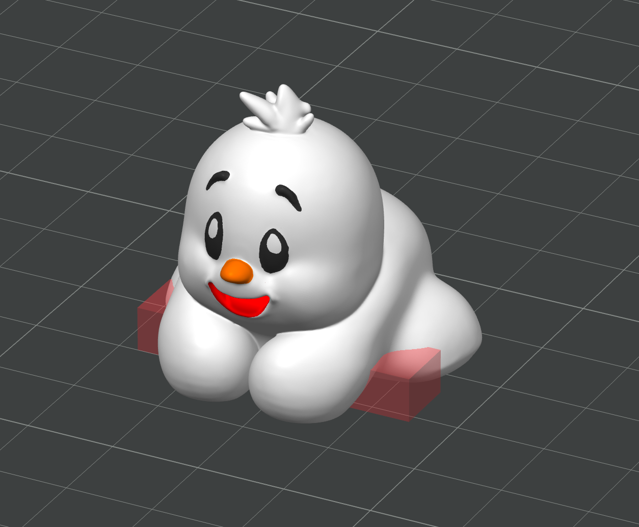 Niedlicher liegender Baby-Schneemann