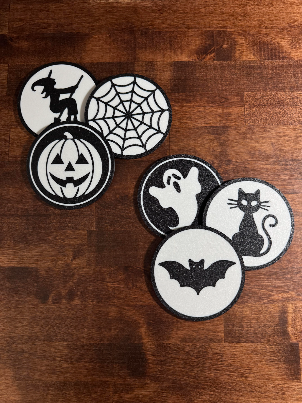 Monochromatic Halloween Coaster Set
